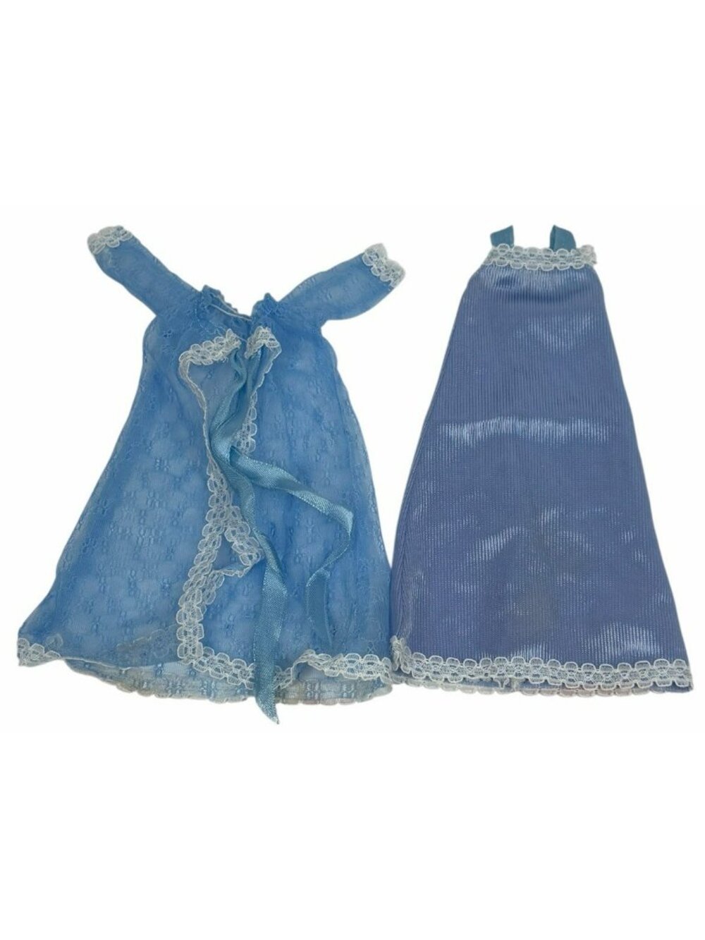 Vintage Marx Sindy LET'S GET OUR BEAUTY SLEEP Outfit #1103 Blue Robe Nightgown